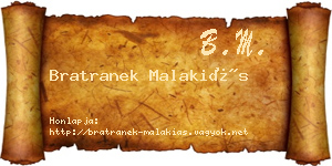 Bratranek Malakiás névjegykártya